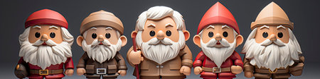 Set of cartoon Christmas illustrations isolated on whiteの素材