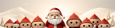 Set of cartoon Christmas illustrations isolated on whiteの素材