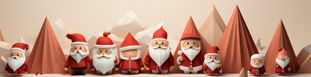 Set of cartoon Christmas illustrations isolated on whiteの素材