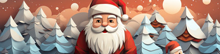 Set of cartoon Christmas illustrations isolated on whiteの素材