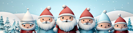 Set of cartoon Christmas illustrations isolated on whiteの素材