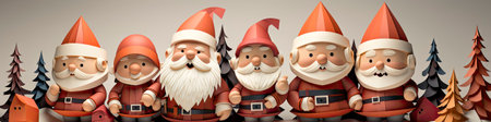 Set of cartoon Christmas illustrations isolated on whiteの素材