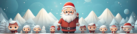Set of cartoon Christmas illustrations isolated on whiteの素材