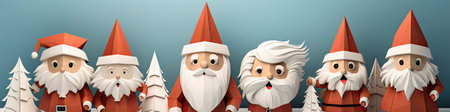 Set of cartoon Christmas illustrations isolated on whiteの素材