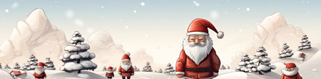 Set of cartoon Christmas illustrations isolated on whiteの素材