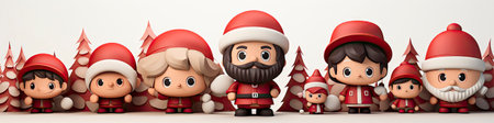 Set of cartoon Christmas illustrations isolated on whiteの素材