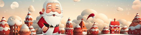 Set of cartoon Christmas illustrations isolated on whiteの素材