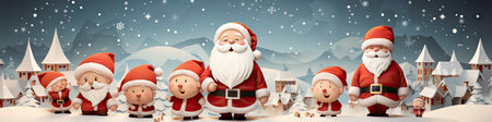 Set of cartoon Christmas illustrations isolated on whiteの素材