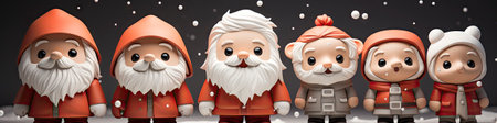 Set of cartoon Christmas illustrations isolated on whiteの素材