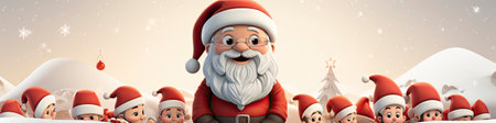 Set of cartoon Christmas illustrations isolated on whiteの素材