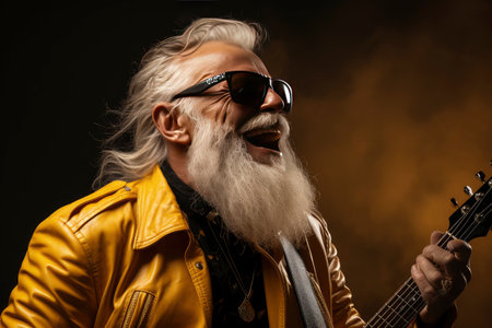 Alternative and rocker Santa Claus, less traditional imageの素材