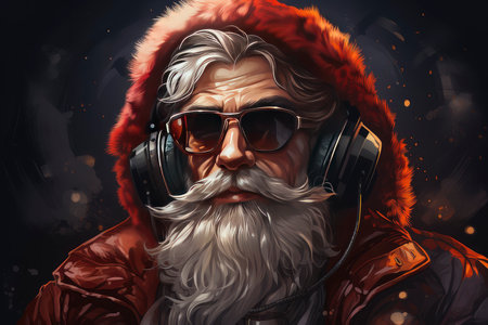 Alternative and rocker Santa Claus, less traditional imageの素材