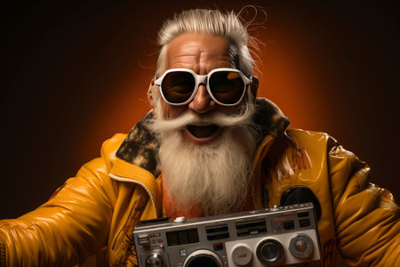 Alternative and rocker Santa Claus, less traditional imageの素材