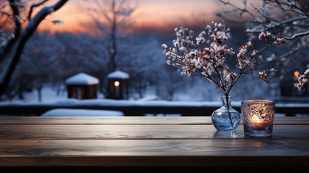 3D podium display, Christmas tree background for product. Nature Christmas beige backdrop with wood stand. Wooden realistic showcase pedestalの素材