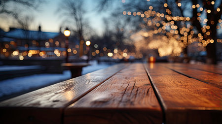 3D podium display, Christmas tree background for product. Nature Christmas beige backdrop with wood stand. Wooden realistic showcase pedestalの素材