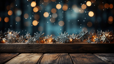 3D podium display, Christmas tree background for product. Nature Christmas beige backdrop with wood stand. Wooden realistic showcase pedestalの素材