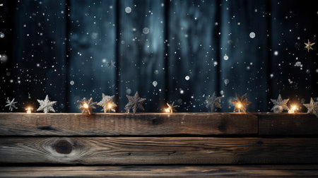 3D podium display, Christmas tree background for product. Nature Christmas beige backdrop with wood stand. Wooden realistic showcase pedestalの素材