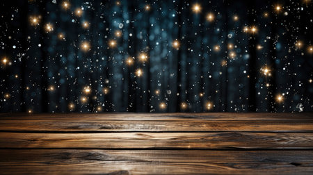 3D podium display, Christmas tree background for product. Nature Christmas beige backdrop with wood stand. Wooden realistic showcase pedestalの素材