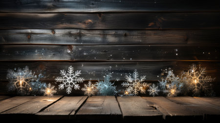 3D podium display, Christmas tree background for product. Nature Christmas beige backdrop with wood stand. Wooden realistic showcase pedestalの素材
