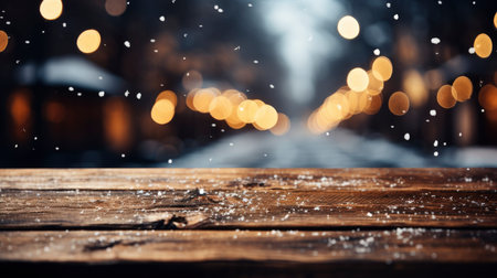 3D podium display, Christmas tree background for product. Nature Christmas beige backdrop with wood stand. Wooden realistic showcase pedestalの素材