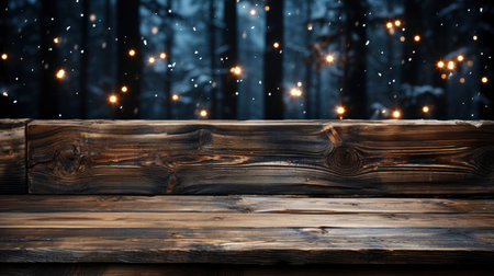 3D podium display, Christmas tree background for product. Nature Christmas beige backdrop with wood stand. Wooden realistic showcase pedestalの素材