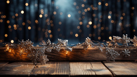 3D podium display, Christmas tree background for product. Nature Christmas beige backdrop with wood stand. Wooden realistic showcase pedestalの素材