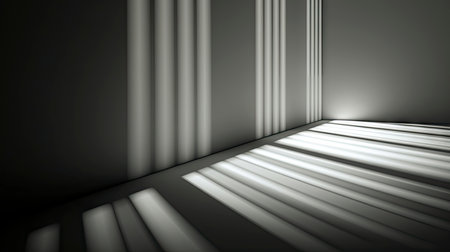 Interplay of Light and Shadow in a Modern Minimalist Roomの素材