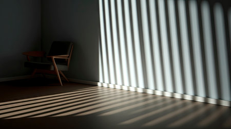 Interplay of Light and Shadow in a Modern Minimalist Roomの素材