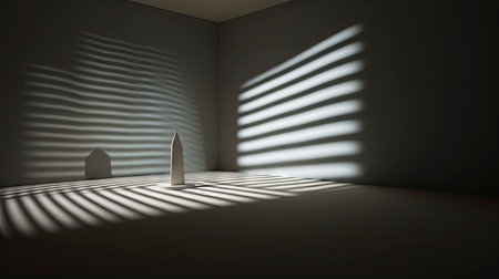 Interplay of Light and Shadow in a Modern Minimalist Roomの素材