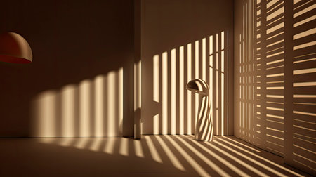 Interplay of Light and Shadow in a Modern Minimalist Roomの素材