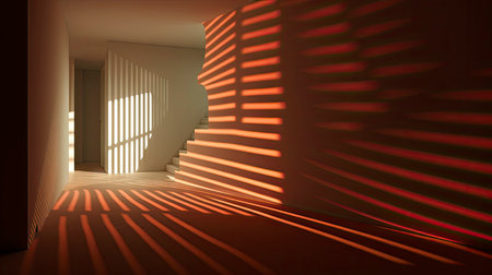 Interplay of Light and Shadow in a Modern Minimalist Roomの素材