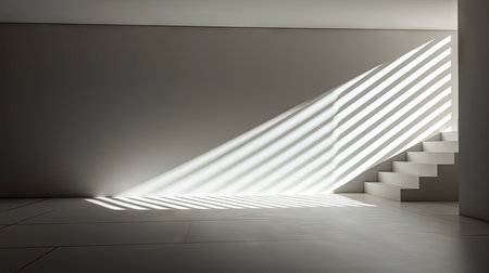 Interplay of Light and Shadow in a Modern Minimalist Roomの素材