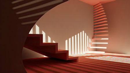 Interplay of Light and Shadow in a Modern Minimalist Roomの素材