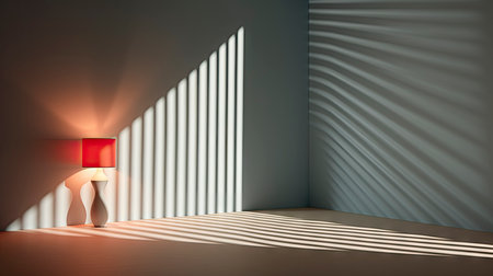 Interplay of Light and Shadow in a Modern Minimalist Roomの素材