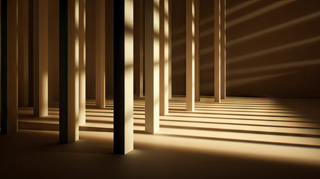 Interplay of Light and Shadow in a Modern Minimalist Roomの素材