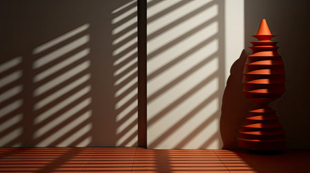 Interplay of Light and Shadow in a Modern Minimalist Roomの素材