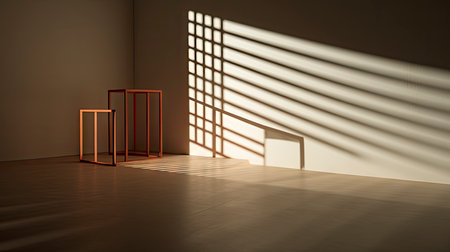 Interplay of Light and Shadow in a Modern Minimalist Roomの素材