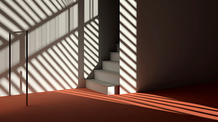 Interplay of Light and Shadow in a Modern Minimalist Roomの素材