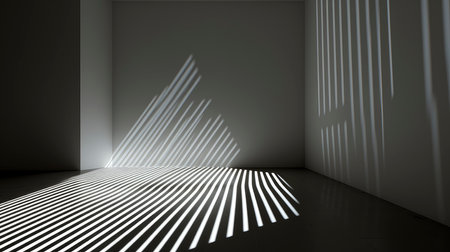 Interplay of Light and Shadow in a Modern Minimalist Roomの素材