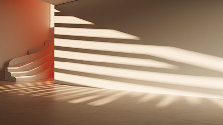 Interplay of Light and Shadow in a Modern Minimalist Roomの素材
