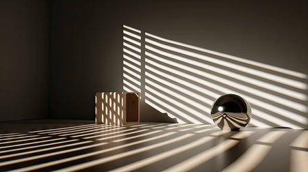 Interplay of Light and Shadow in a Modern Minimalist Roomの素材