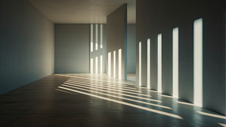 Interplay of Light and Shadow in a Modern Minimalist Room