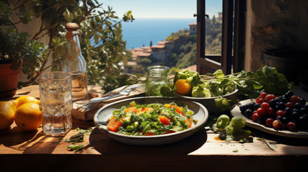 Mediterranean Feast by the Seaの素材