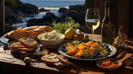 Mediterranean Feast by the Seaの素材