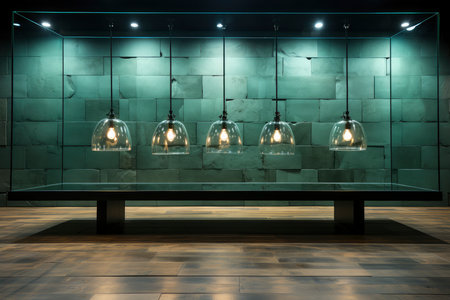 Sleek Conference Room with Reflective Glass Walls and Forest Viewの素材