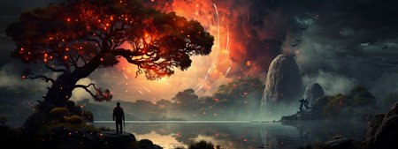 Fantasy wallpaper for various decorationsの素材