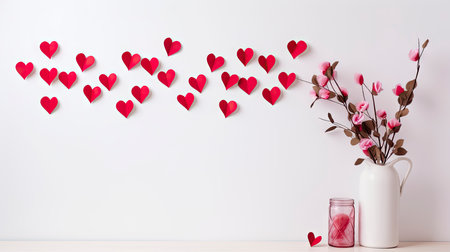 Valentine's Day Heart Tree in Vaseの素材