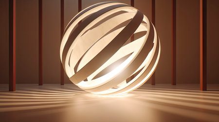 Minimalist Modern Room with Arch Doorway and Circular Artの素材