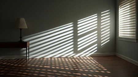 Sunlight Casting Elegant Shadows in a Modern Roomの素材