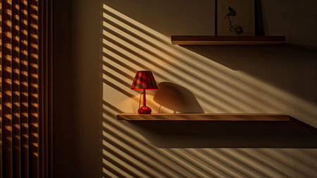 Sunlight Casting Elegant Shadows in a Modern Roomの素材